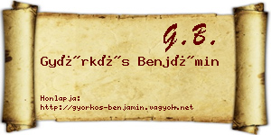 Györkös Benjámin névjegykártya