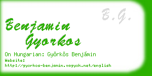 benjamin gyorkos business card
