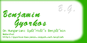 benjamin gyorkos business card